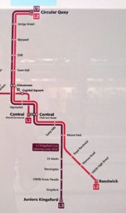 シドニーのライトレール路線図